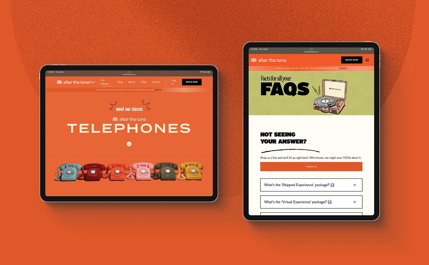 After The Tone website design detail