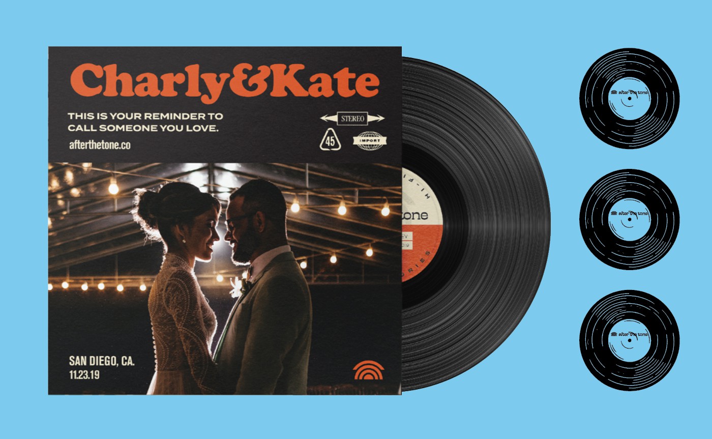 After The Tone branded vinyl record design