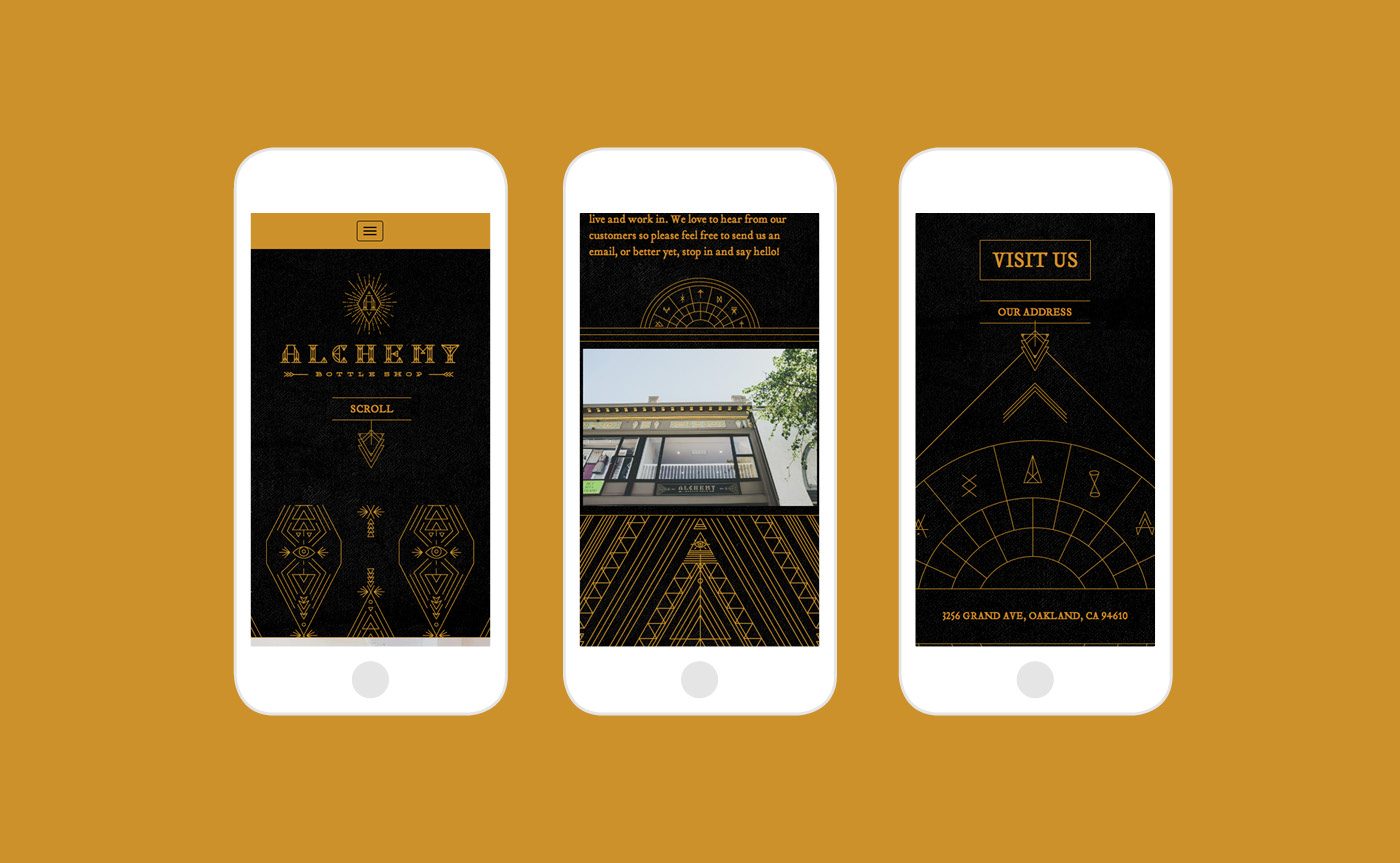 Alchemy Bottle Shop website detail