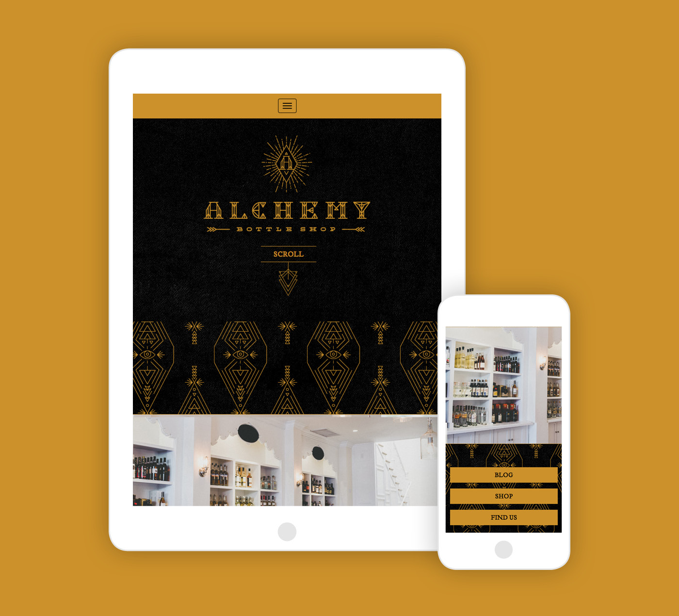 Alchemy Bottle Shop website example