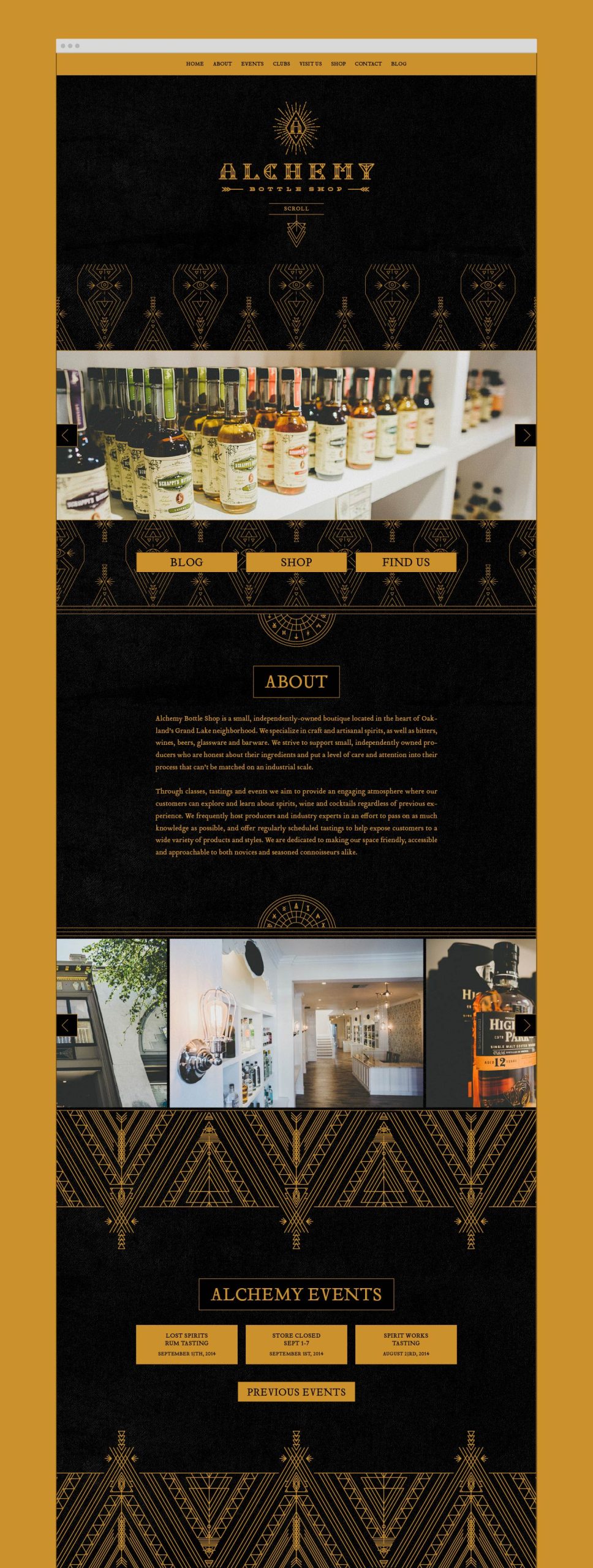 Alchemy Bottle Shop website