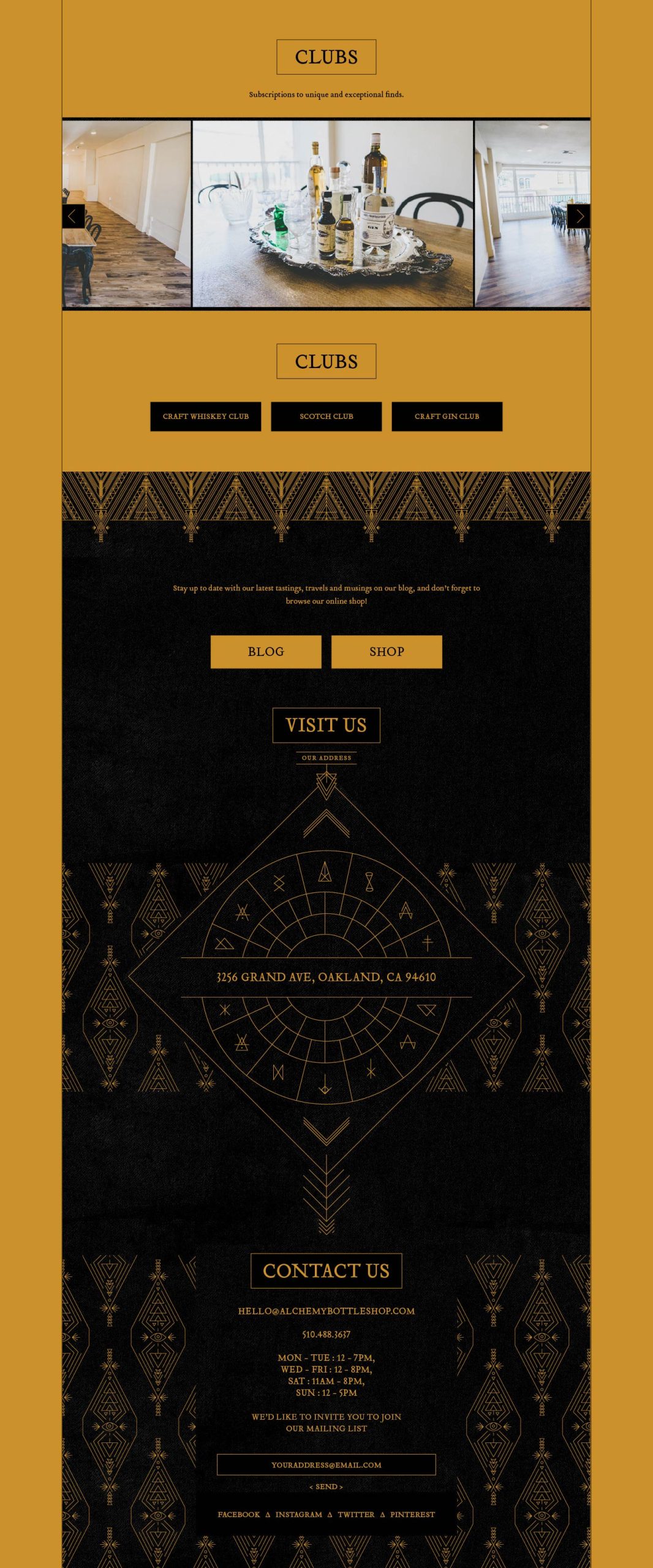 Alchemy Bottle Shop website application