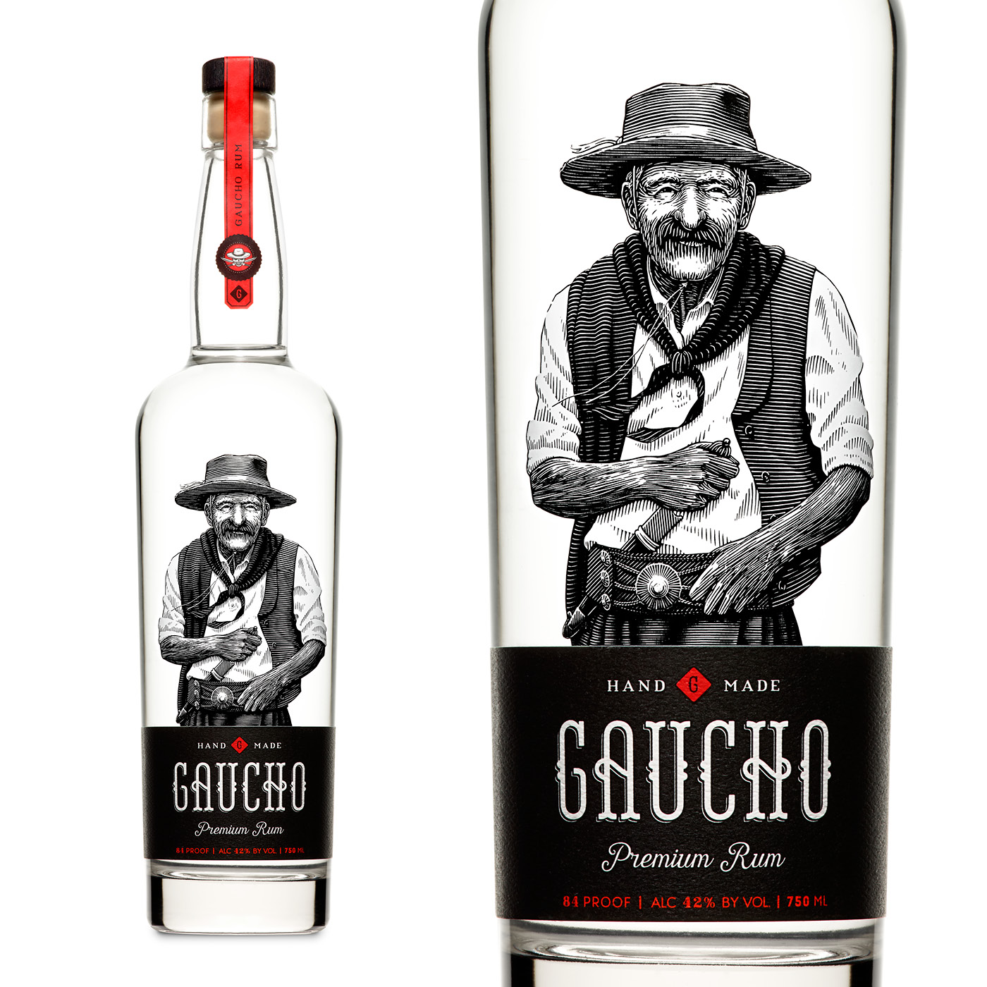 Gaucho Rum bottle design