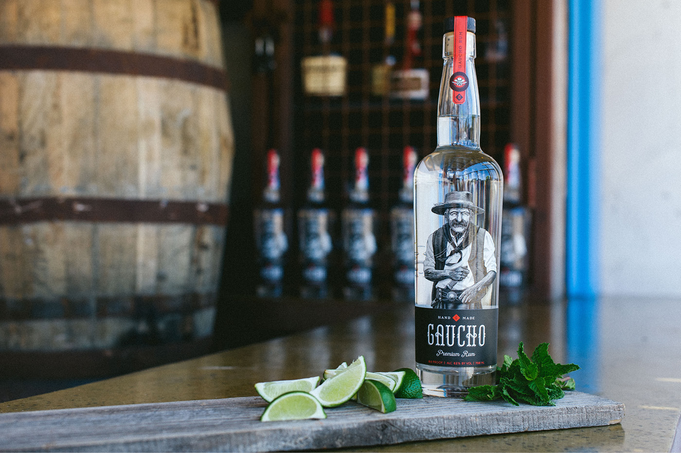 Gaucho Rum bottle design detail view