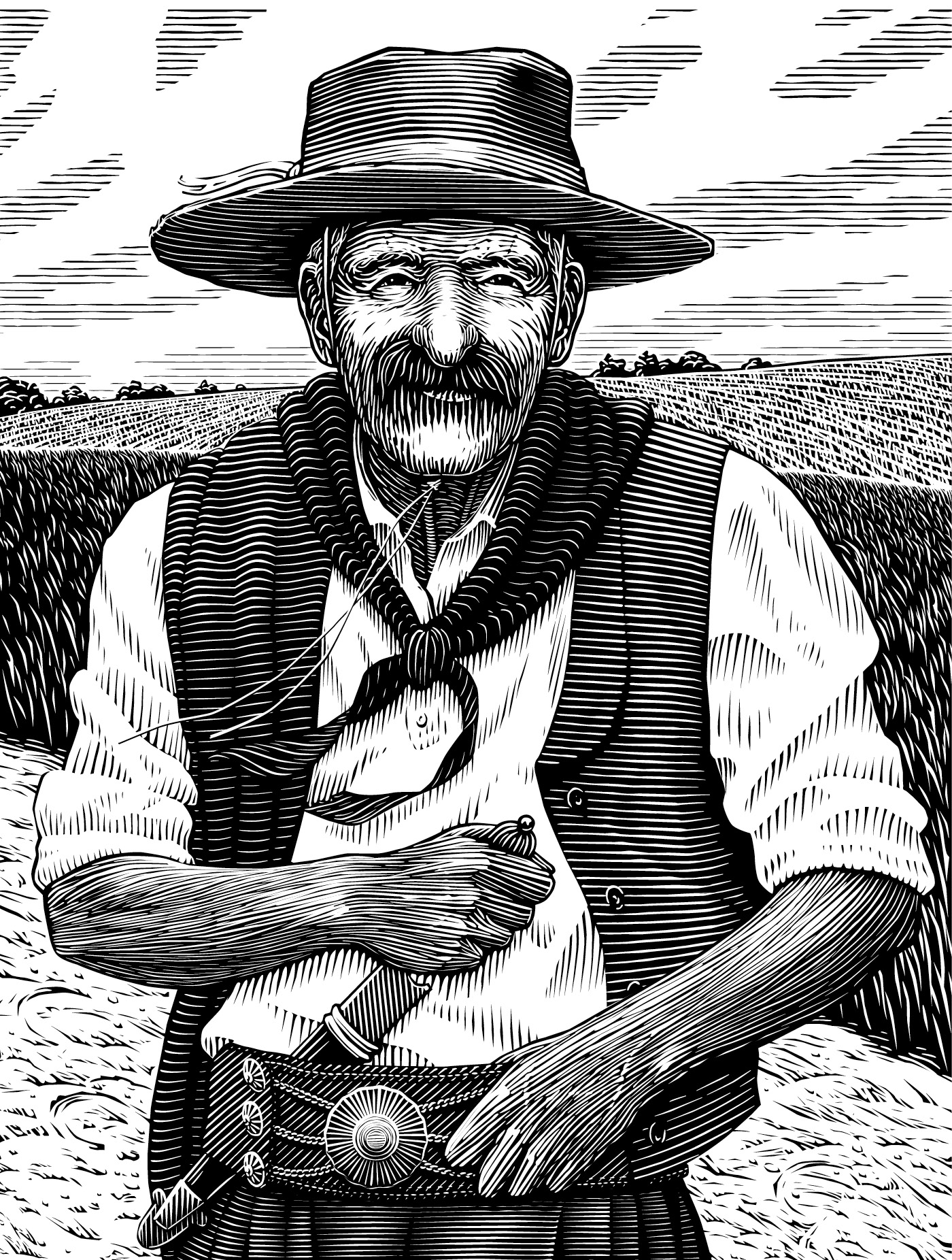 Gaucho Rum gaucho illustration