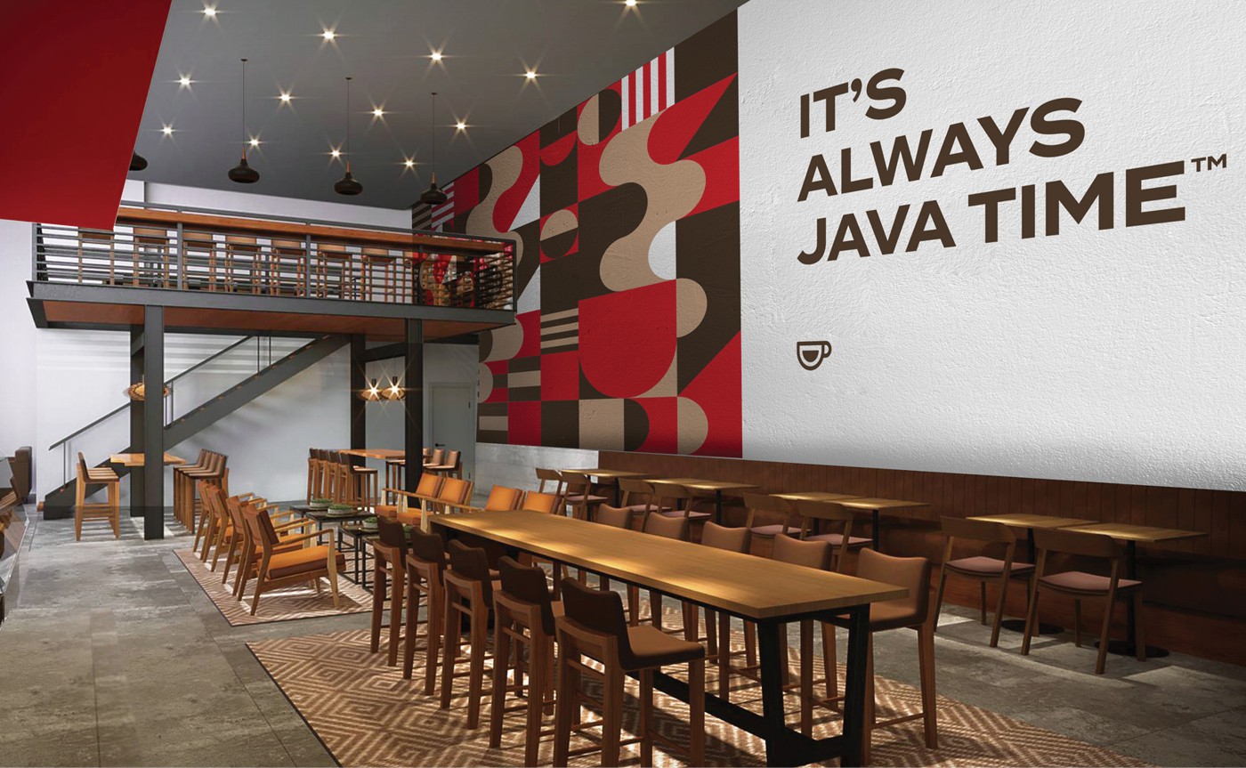 Java Time brand application mockup