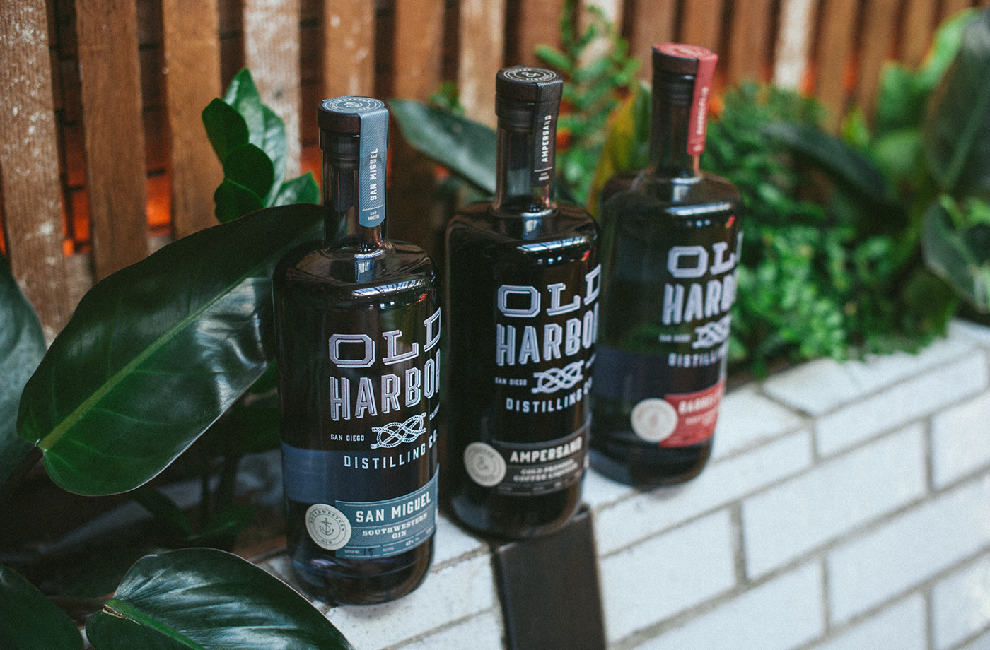 Old Harbor Distilling bottle design mockup