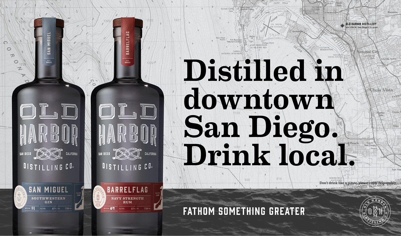 Old Harbor Distilling point-of-purchase advertisements