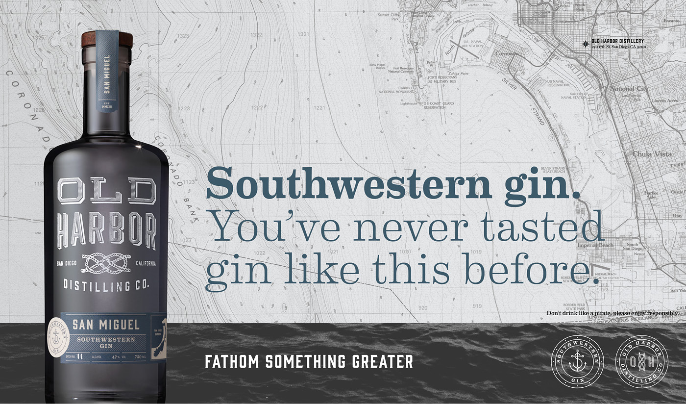 Old Harbor Distilling point-of-purchase advertisements application