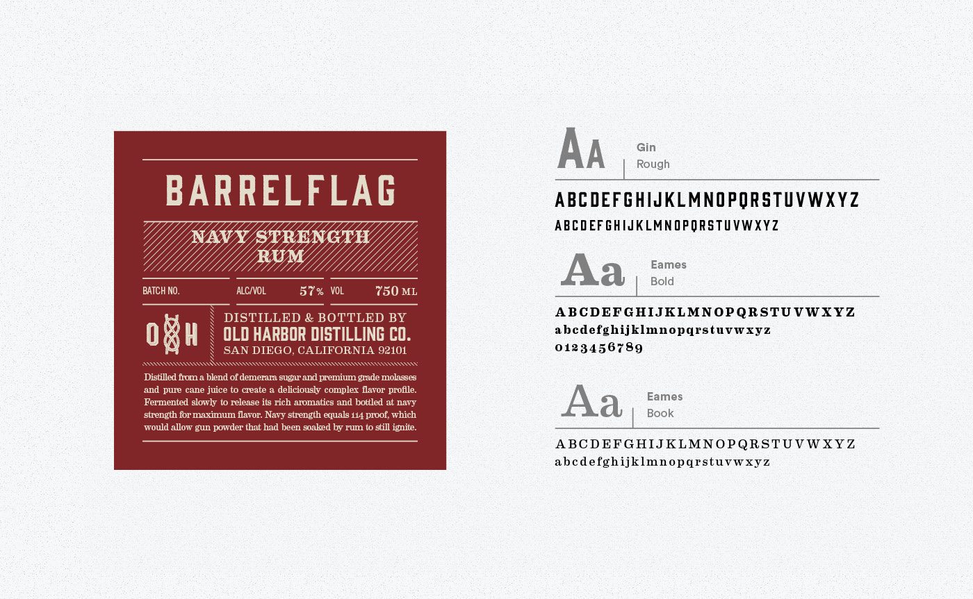 Old Harbor Distilling typography