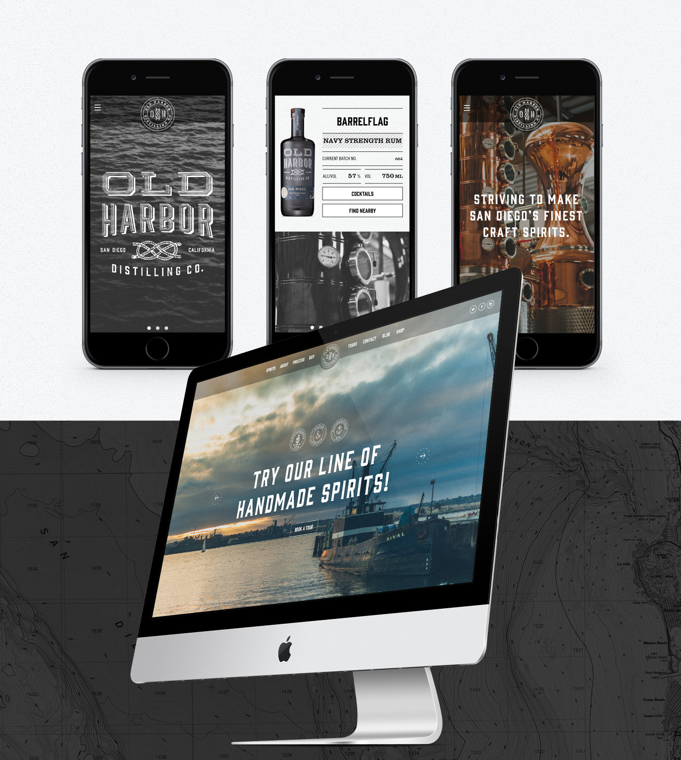 Old Harbor Distilling six pack case detail