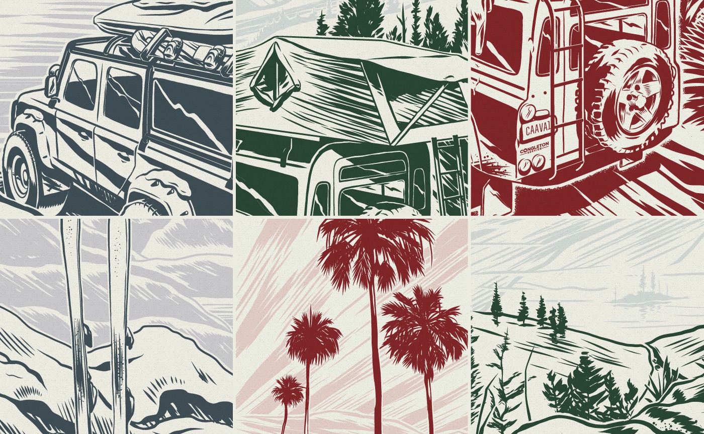 Old Harbor Adventure Series custom outdoor illustration system