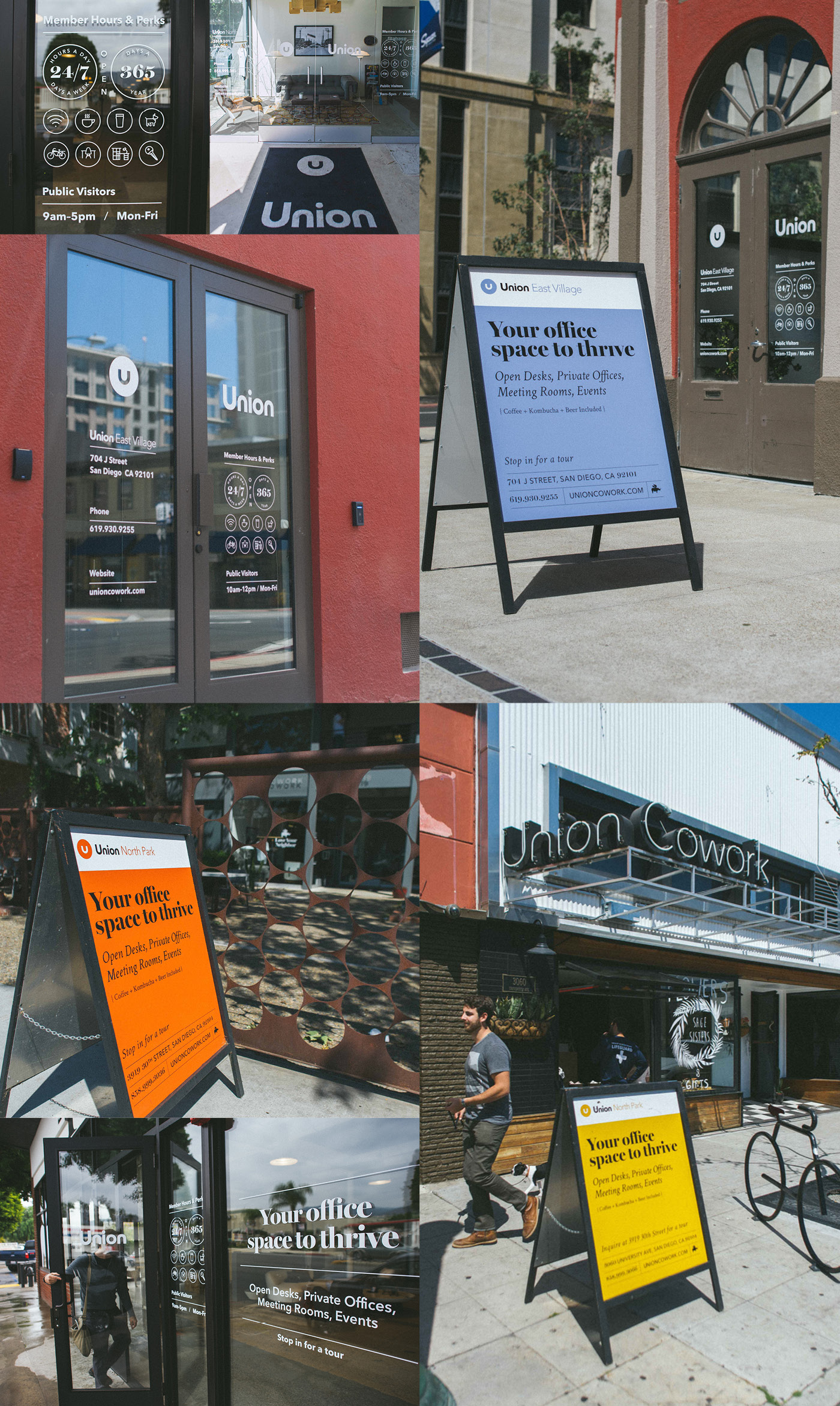 Union Cowork signage and wayfinding system