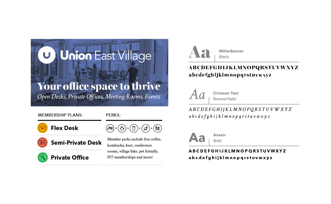 Union Cowork typography