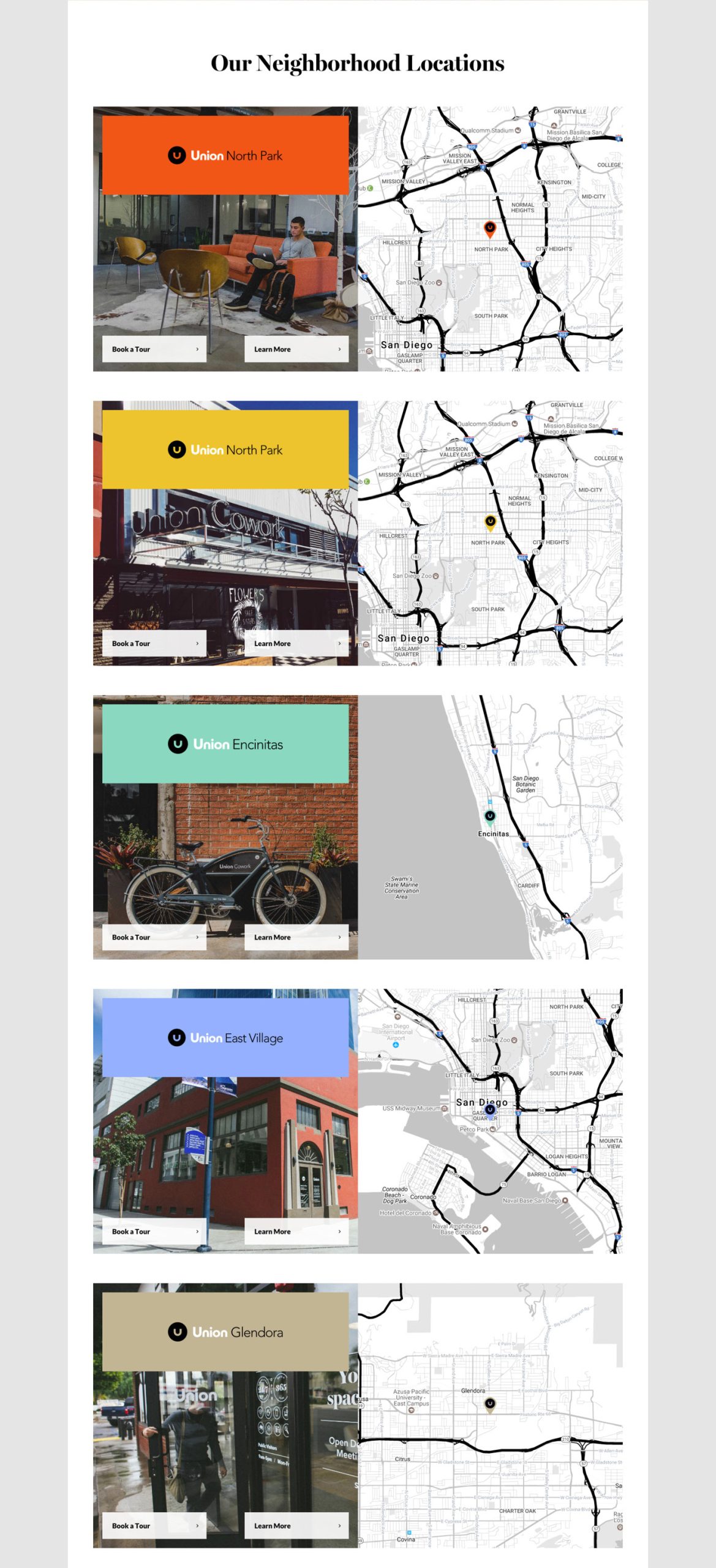 Union Cowork website detail
