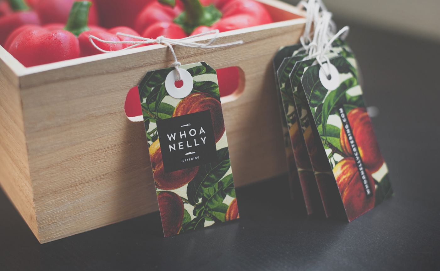 Whoa Nelly catering branding mockup