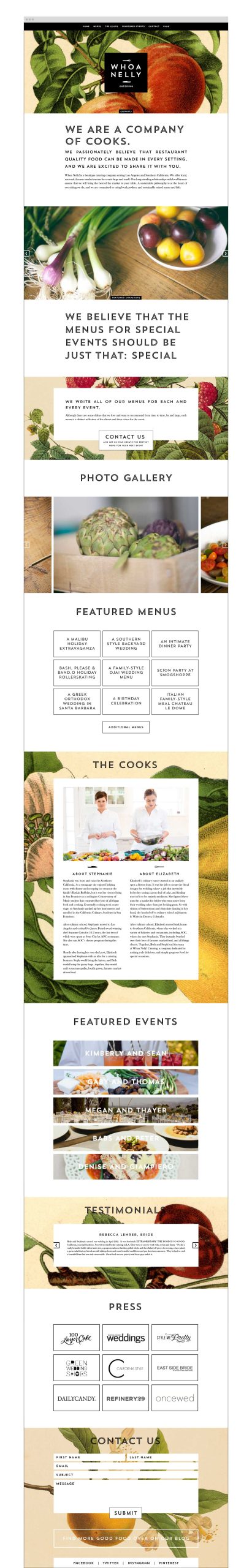 Whoa Nelly catering branding execution