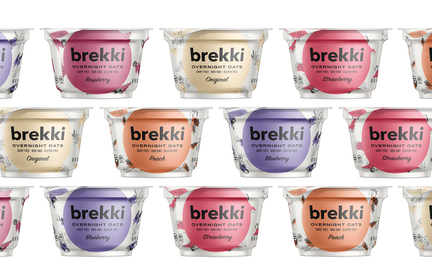 Brekki Overnight Oats package design