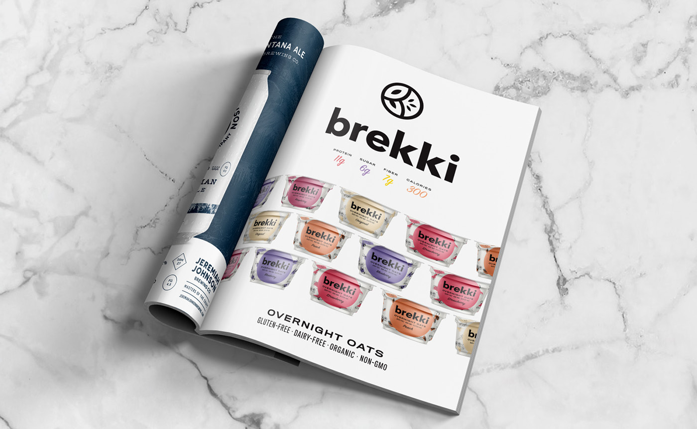 Brekki Overnight Oats brand build out example