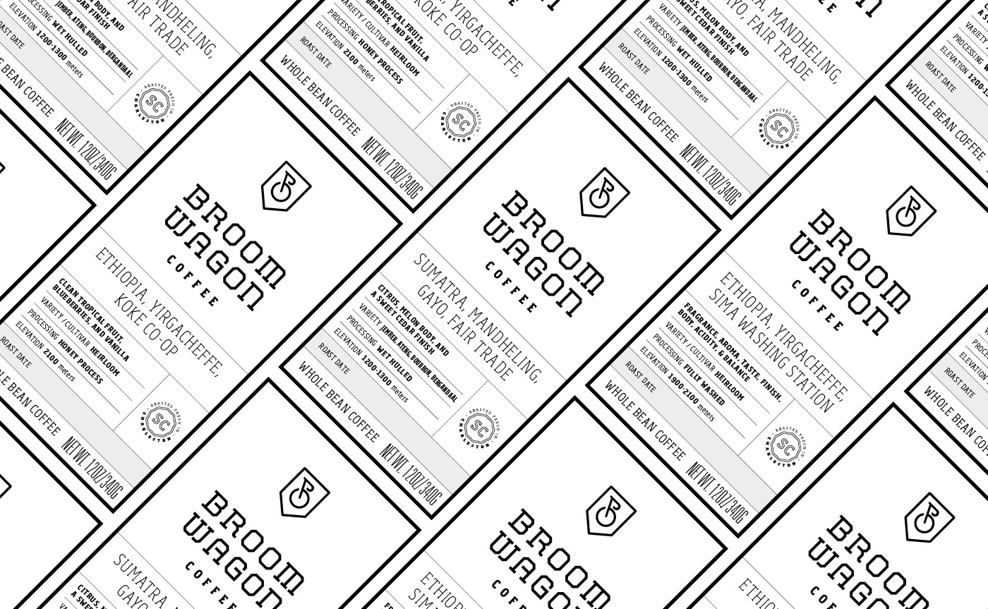 Broomwagon Coffee label system