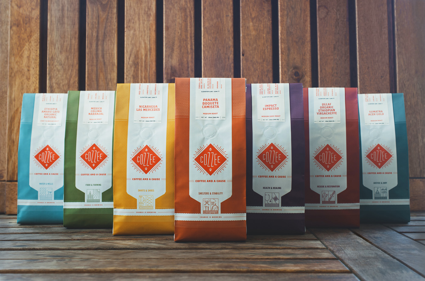 Cozzee Coffee bag design detail