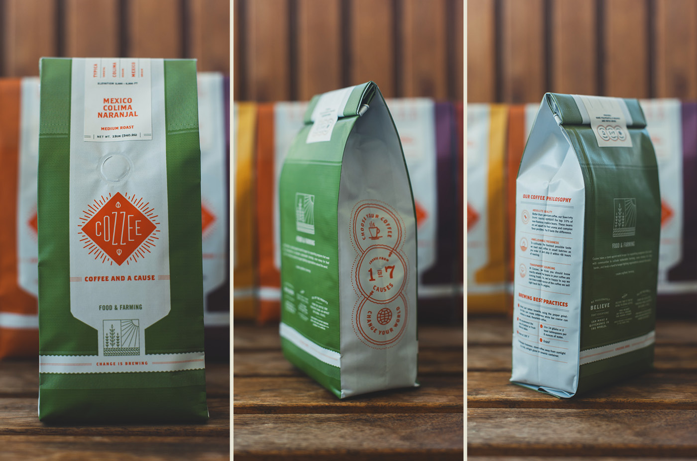 Cozzee Coffee bag design mockup