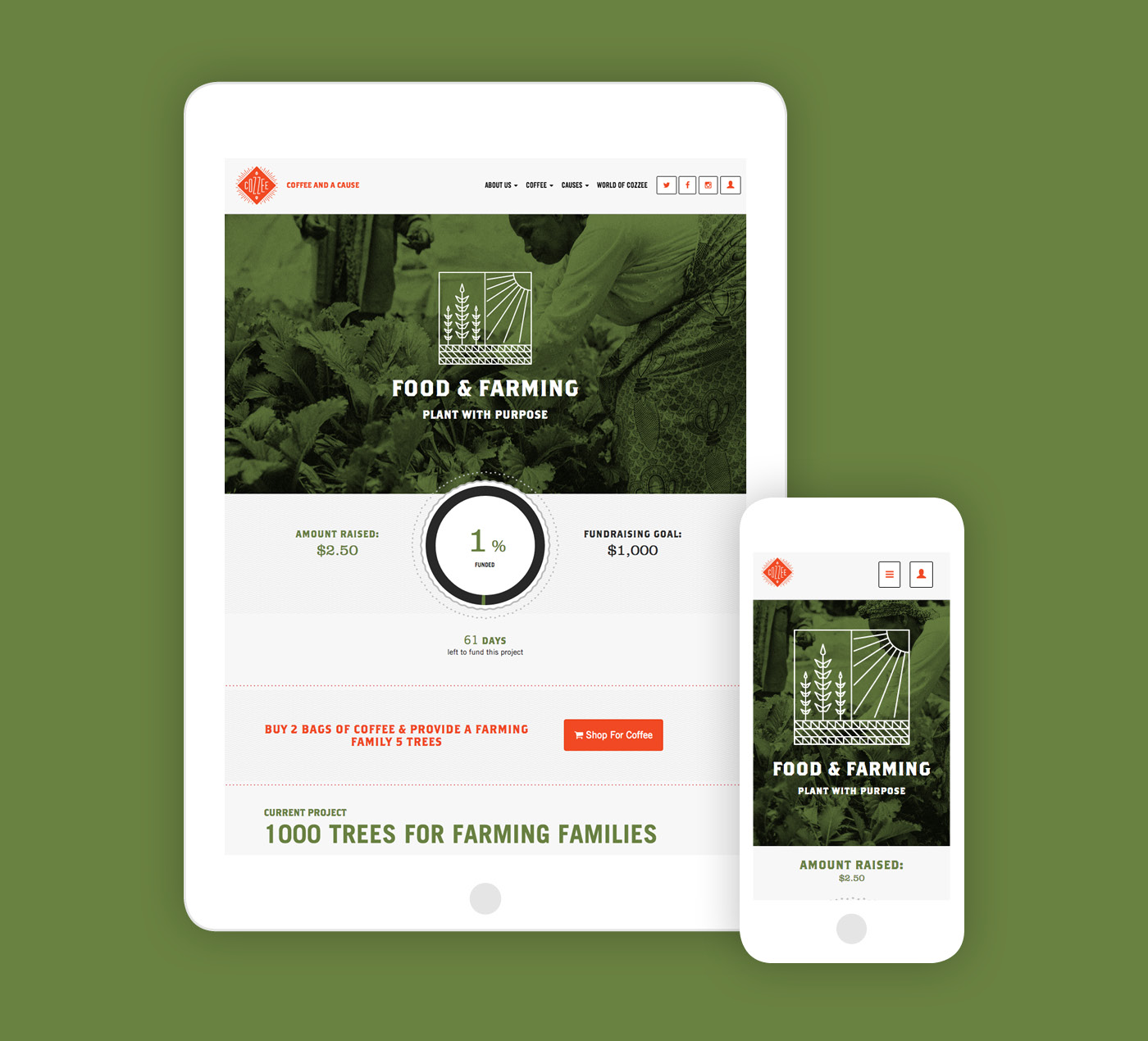 Cozzee Coffee website presentation